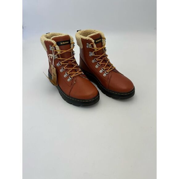 DR. MARTENS WOMEN'S COMBS W FI SHERPA FUR LINED LACE-UP BOOTS SIZE 9 - Picture 1 of 4